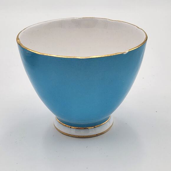 1960s Colclough Ballet Harlequin Blue Bone China Teacup Saucer Set Ridgway - Picture 9 of 16